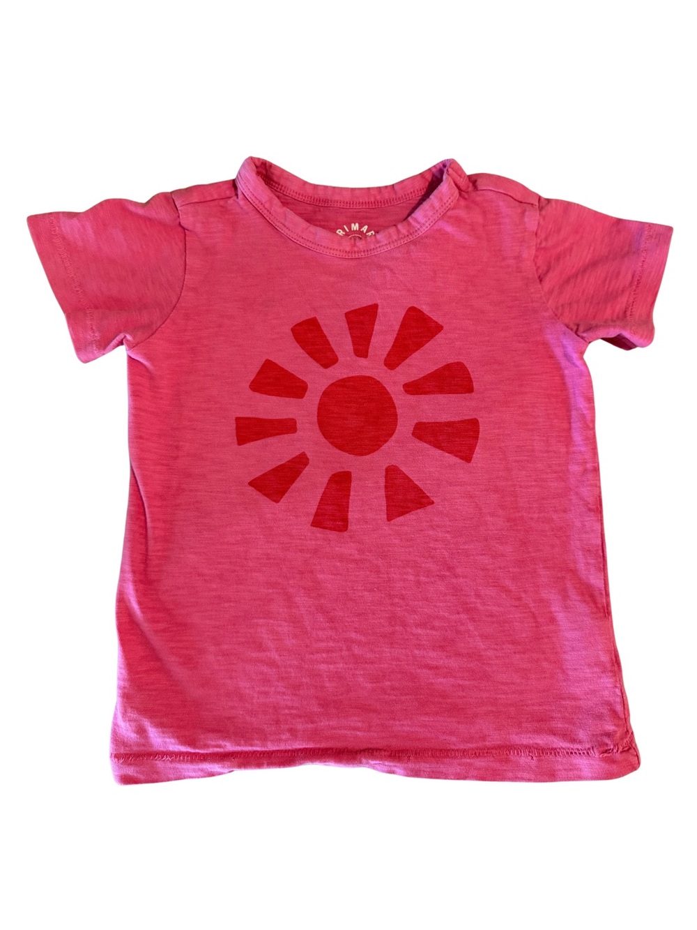 Primary Bright Pink Sun Graphic Short Sleeve Tee